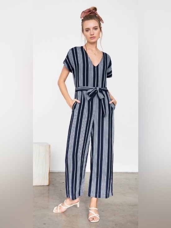 Rails Pants - Rails Angela Mediterranean Stripe Navy Jumpsuit